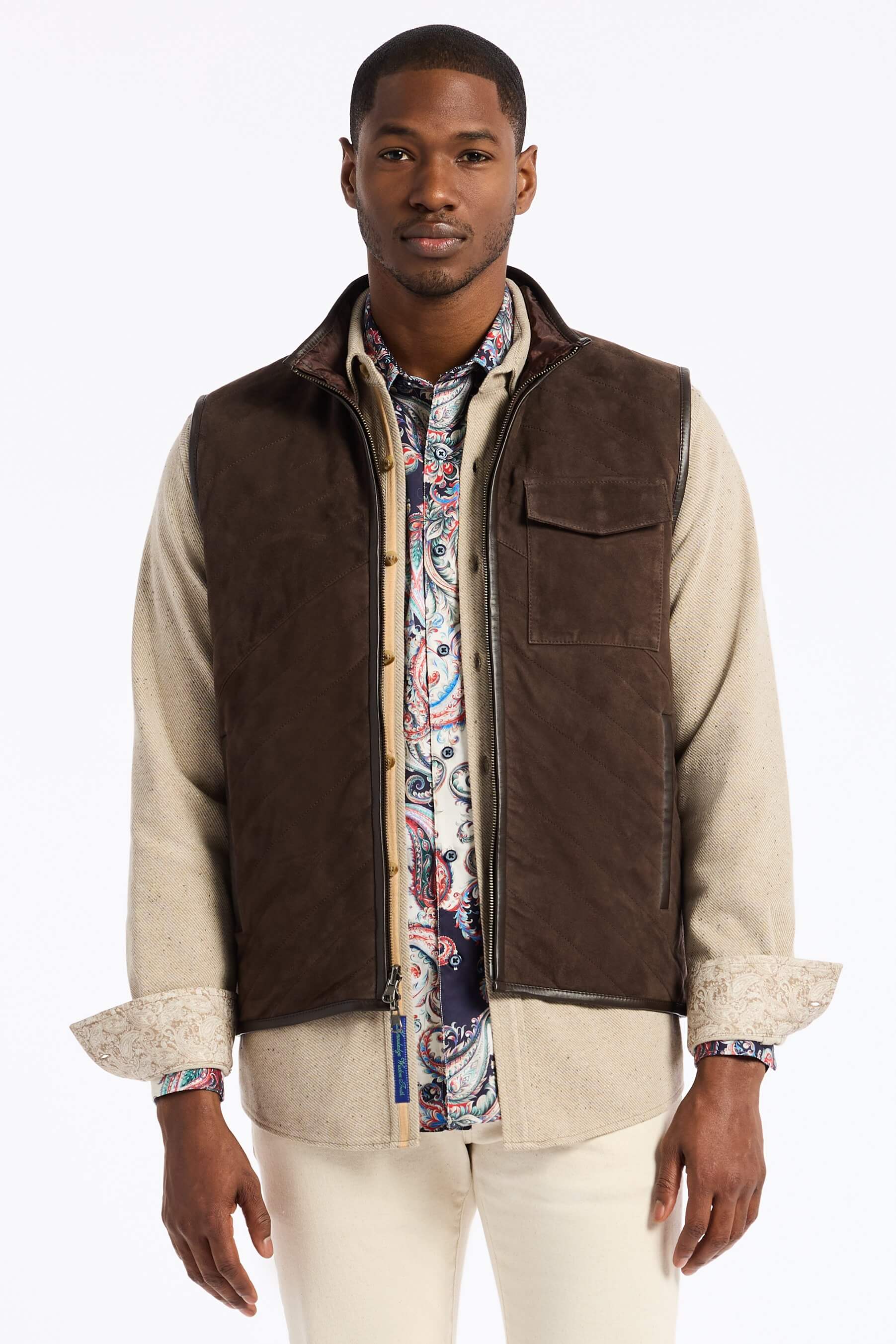 Robert Graham Cauthorne Suede Leather Vest - Image 4