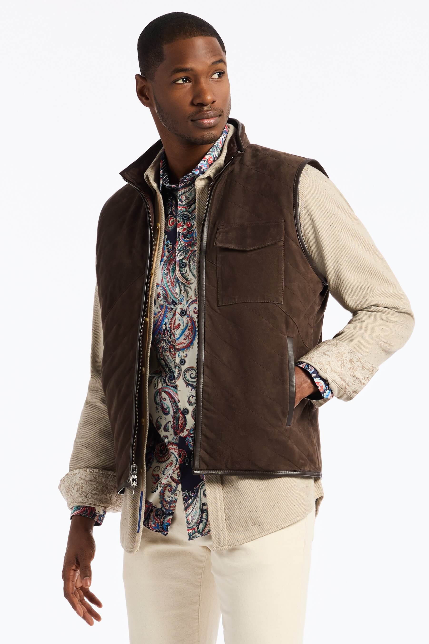 Robert Graham Cauthorne Suede Leather Vest - Image 6