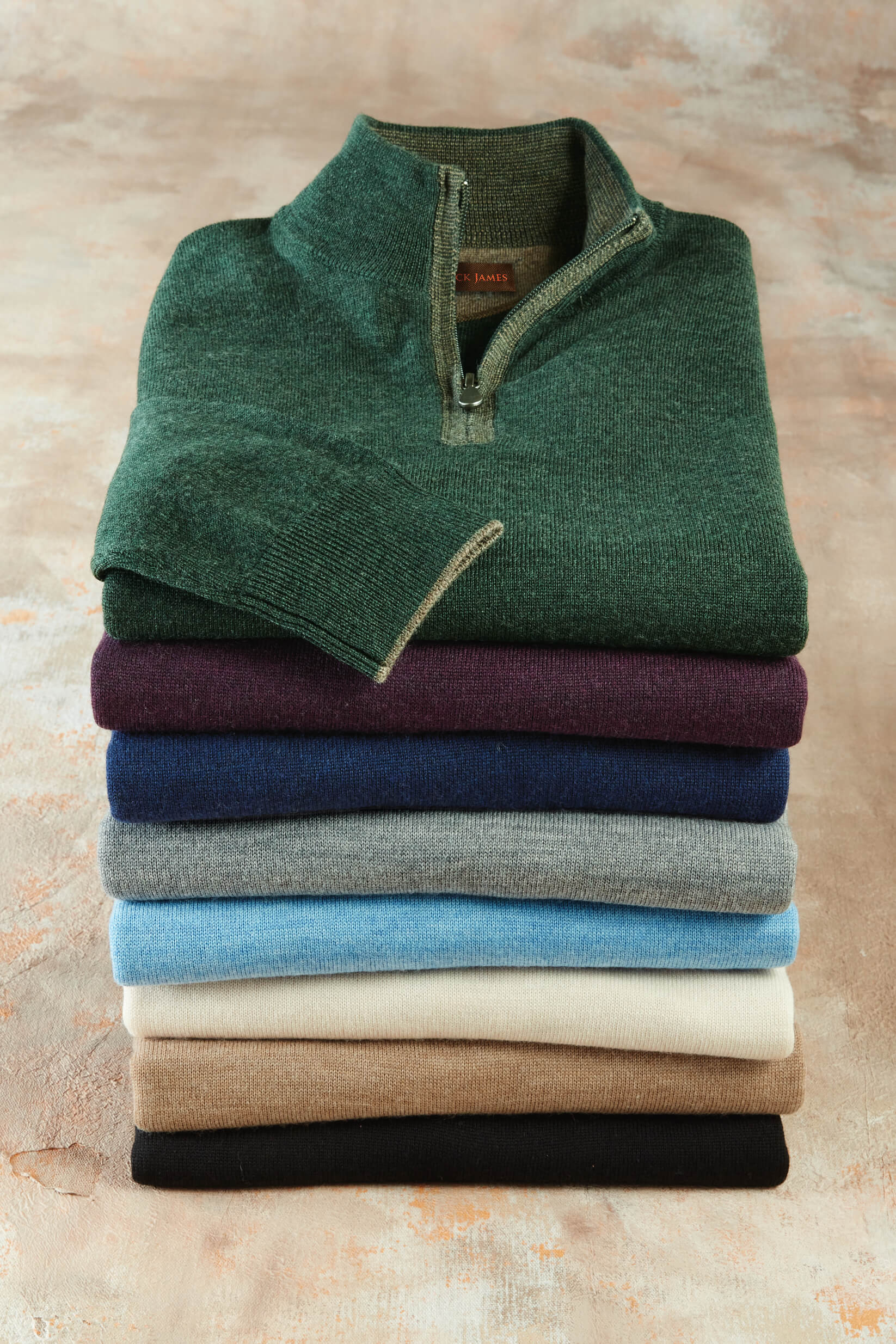 Patrick James Long Sleeve Solid Merino Mock 1/4 Zip - Image 2