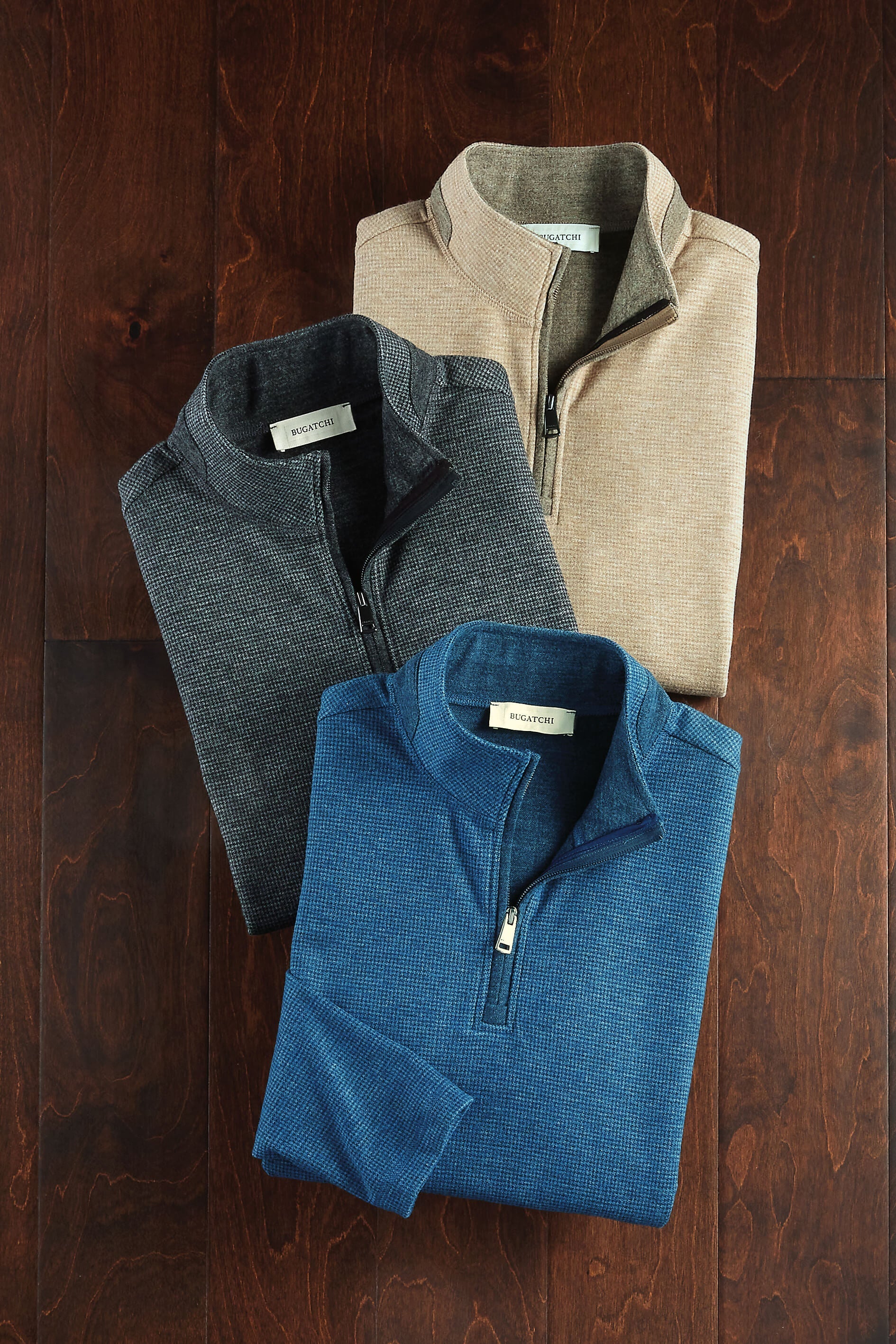Bugatchi Mini Houndstooth Mock 1/4 Zip