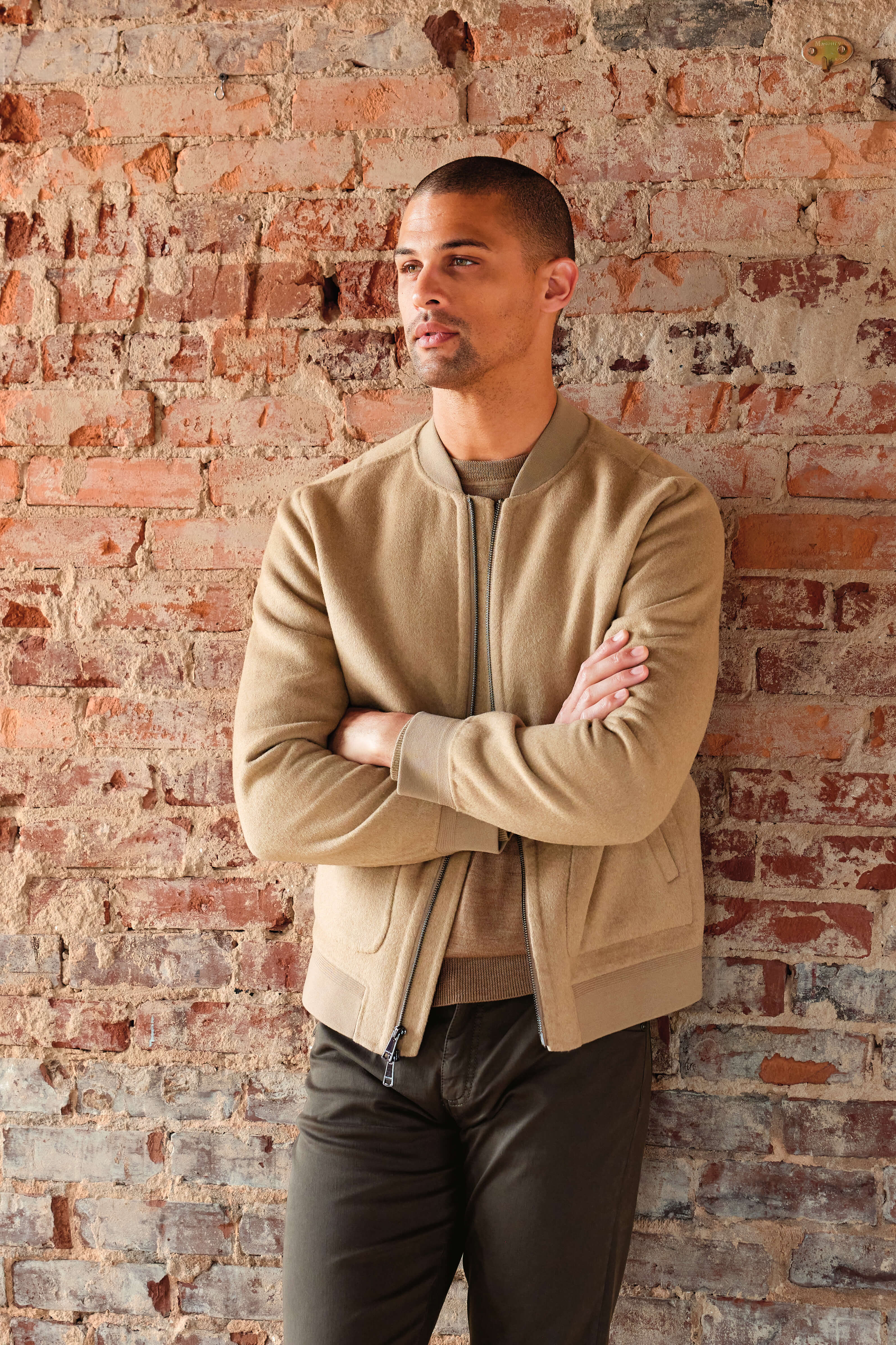 Bugatchi Bonded Wool Blend Baseball Jacket - Image 2