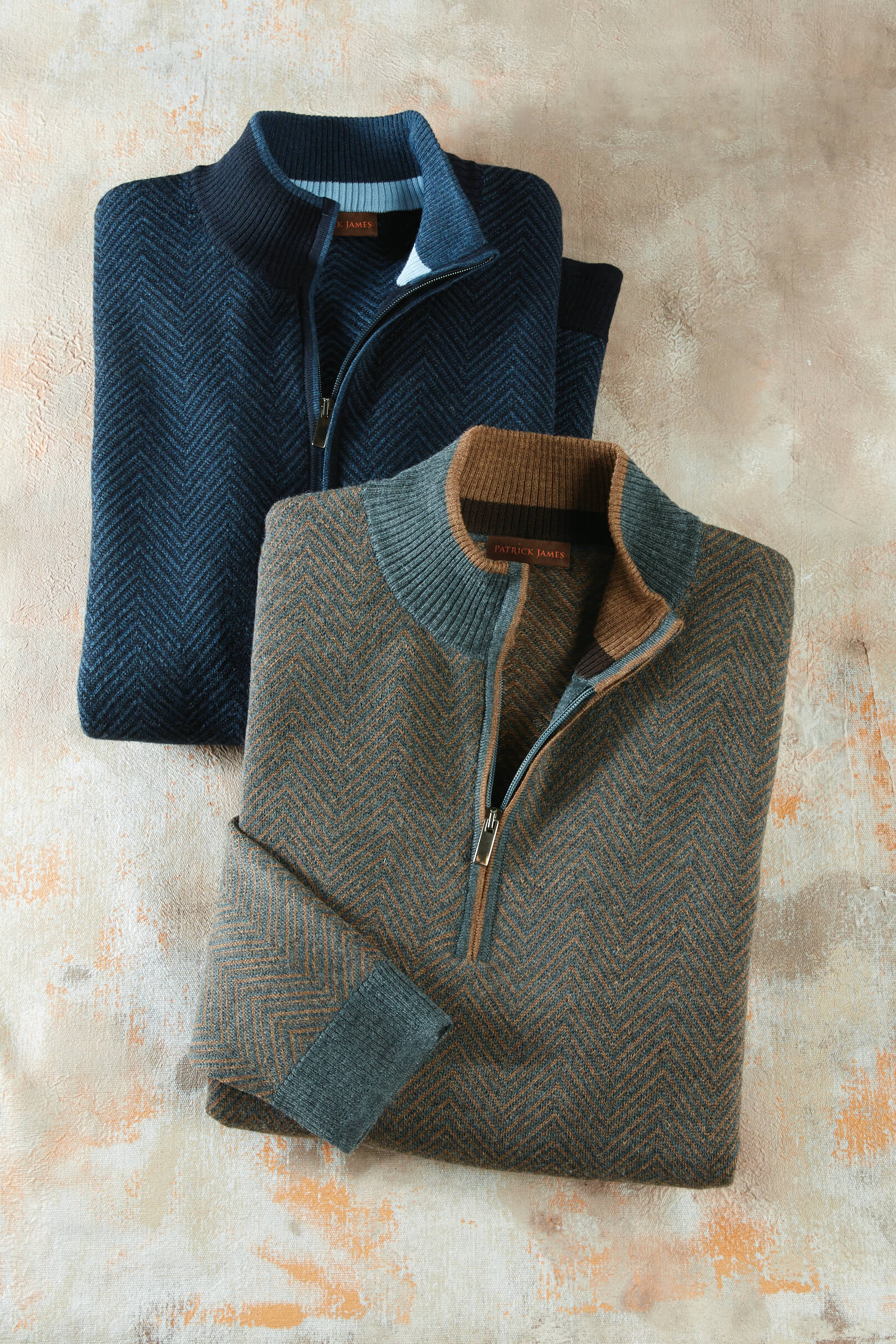 Patrick James Wide Herringbone Mock 1/4 Zip - Image 2