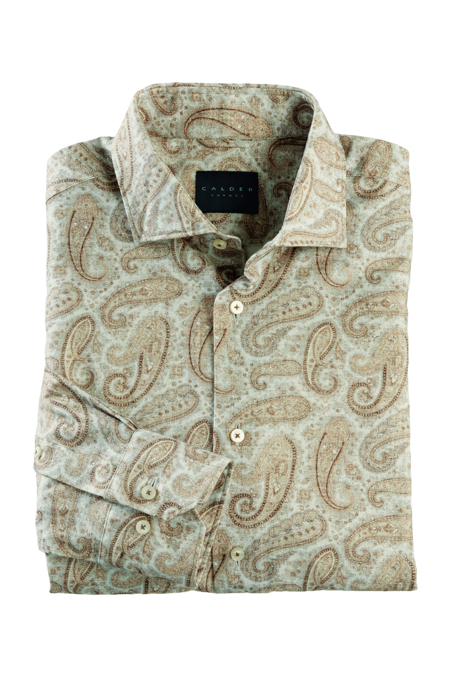 Calder Long Sleeve Italian Tossed Brushed Paisley Shirt