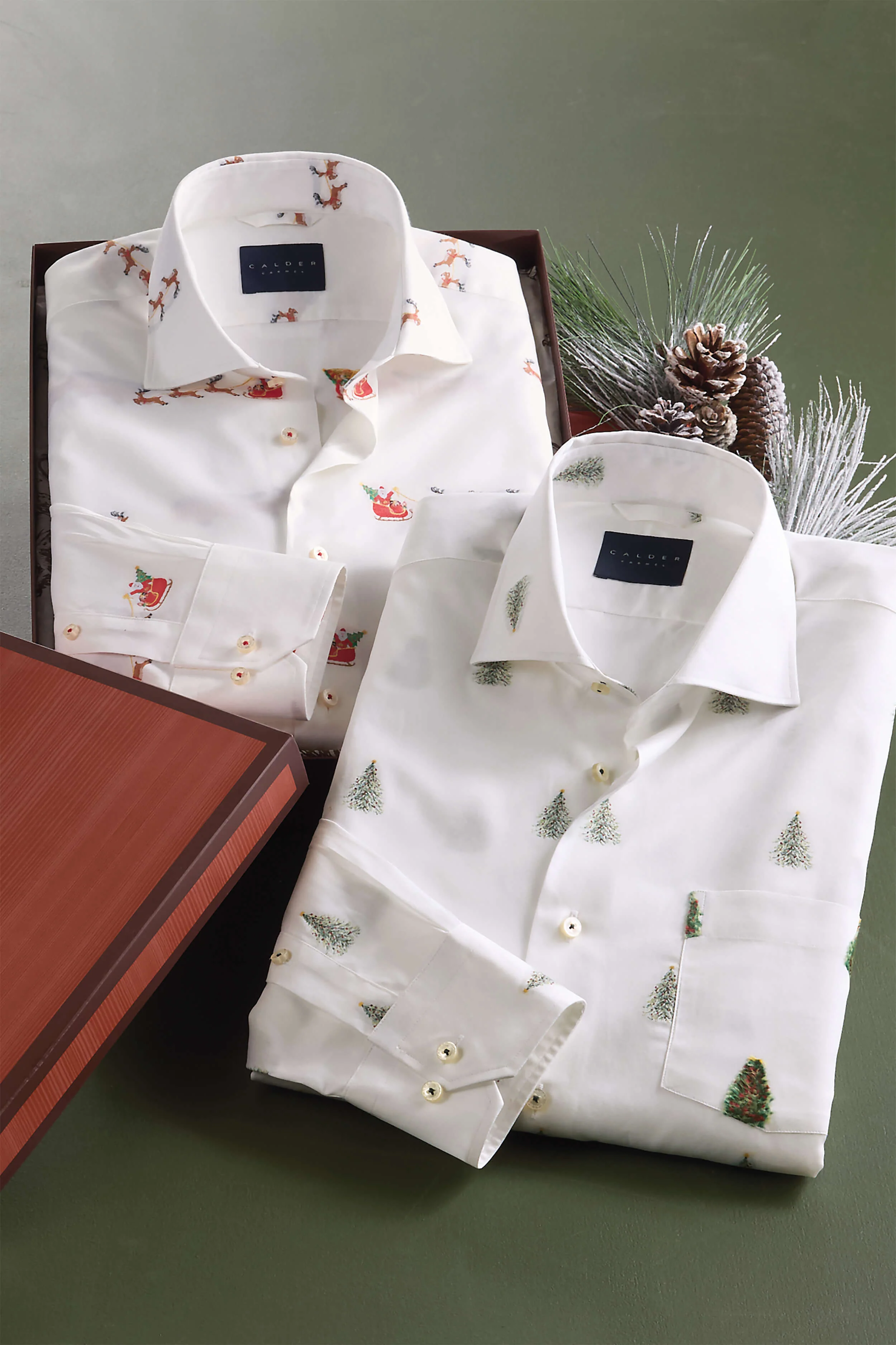 Calder Long Sleeve Spread Collar Santa and Sleigh Shirt - Image 2