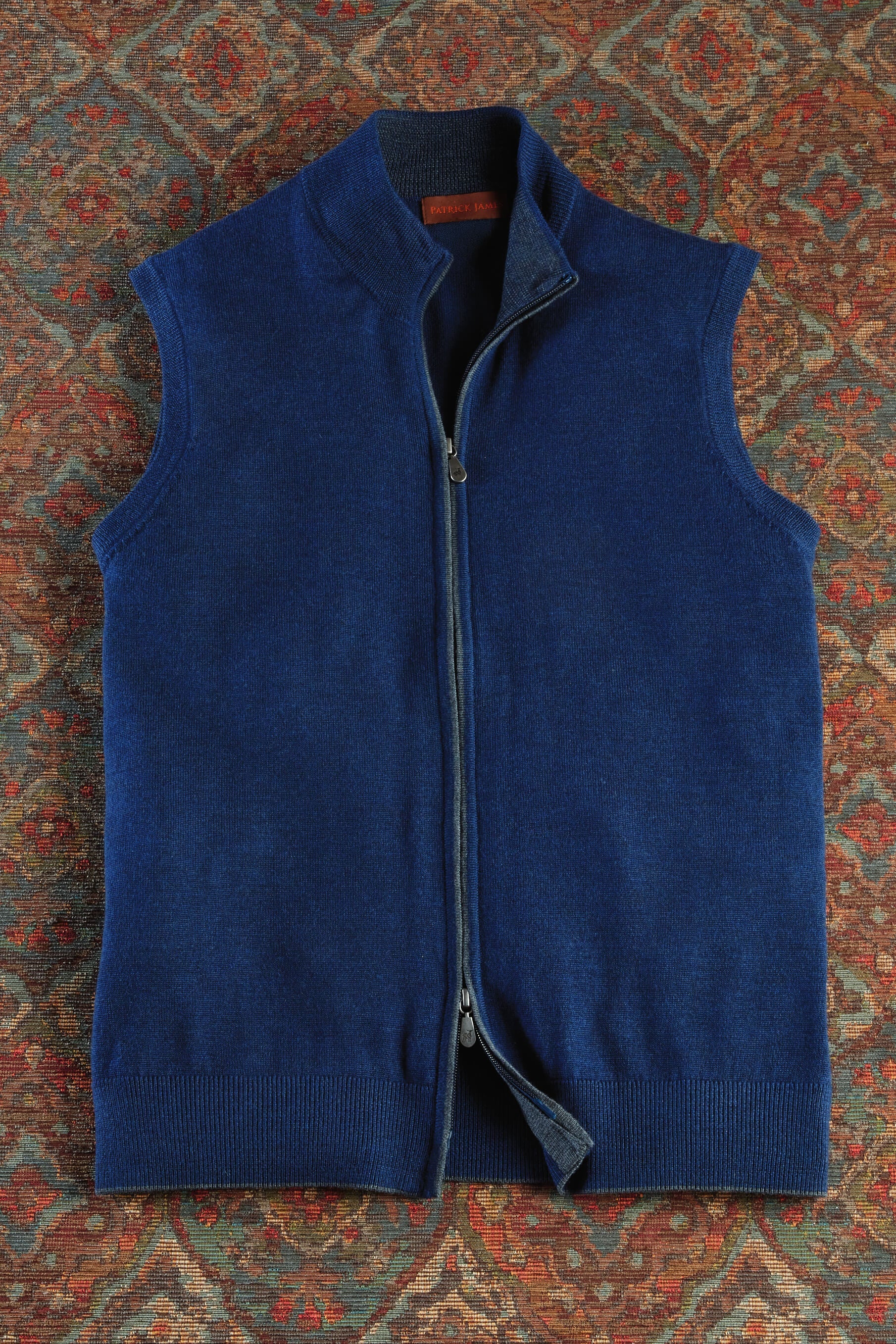 Patrick James Full Zip Merino Sweater Vest