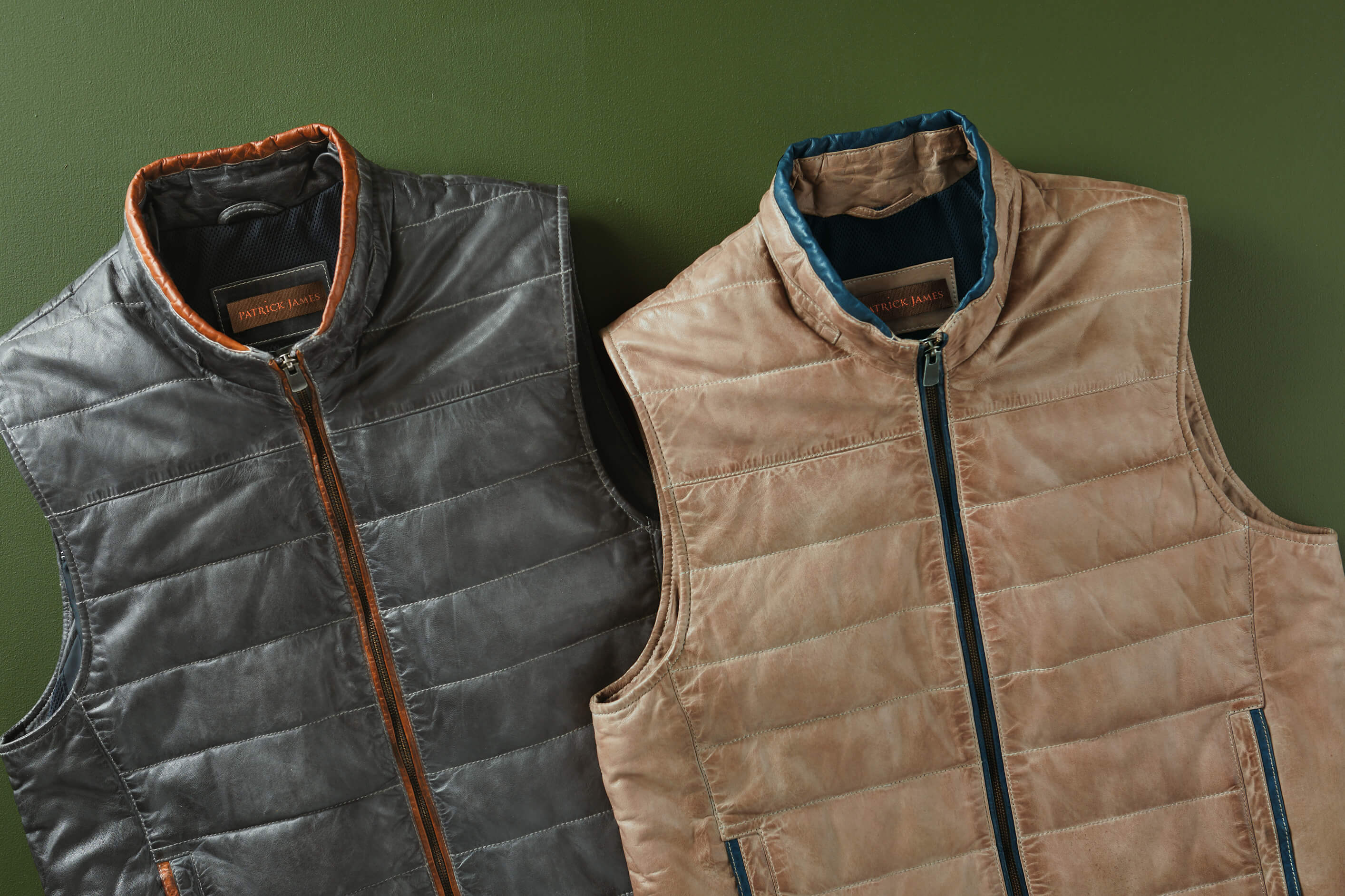 Patrick James Horizontal Quilted Leather Vest - Image 3