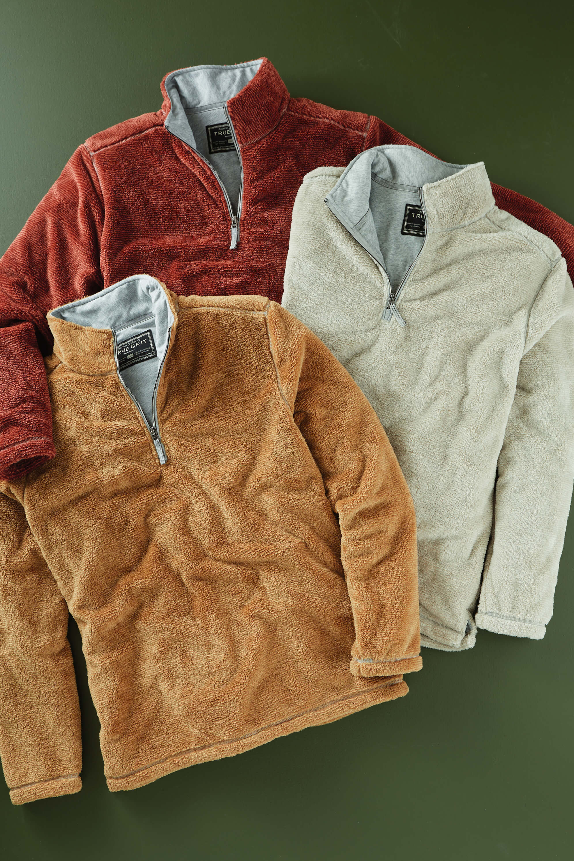 True Grit Lux Stadium Mock 1/4 Zip Pullover