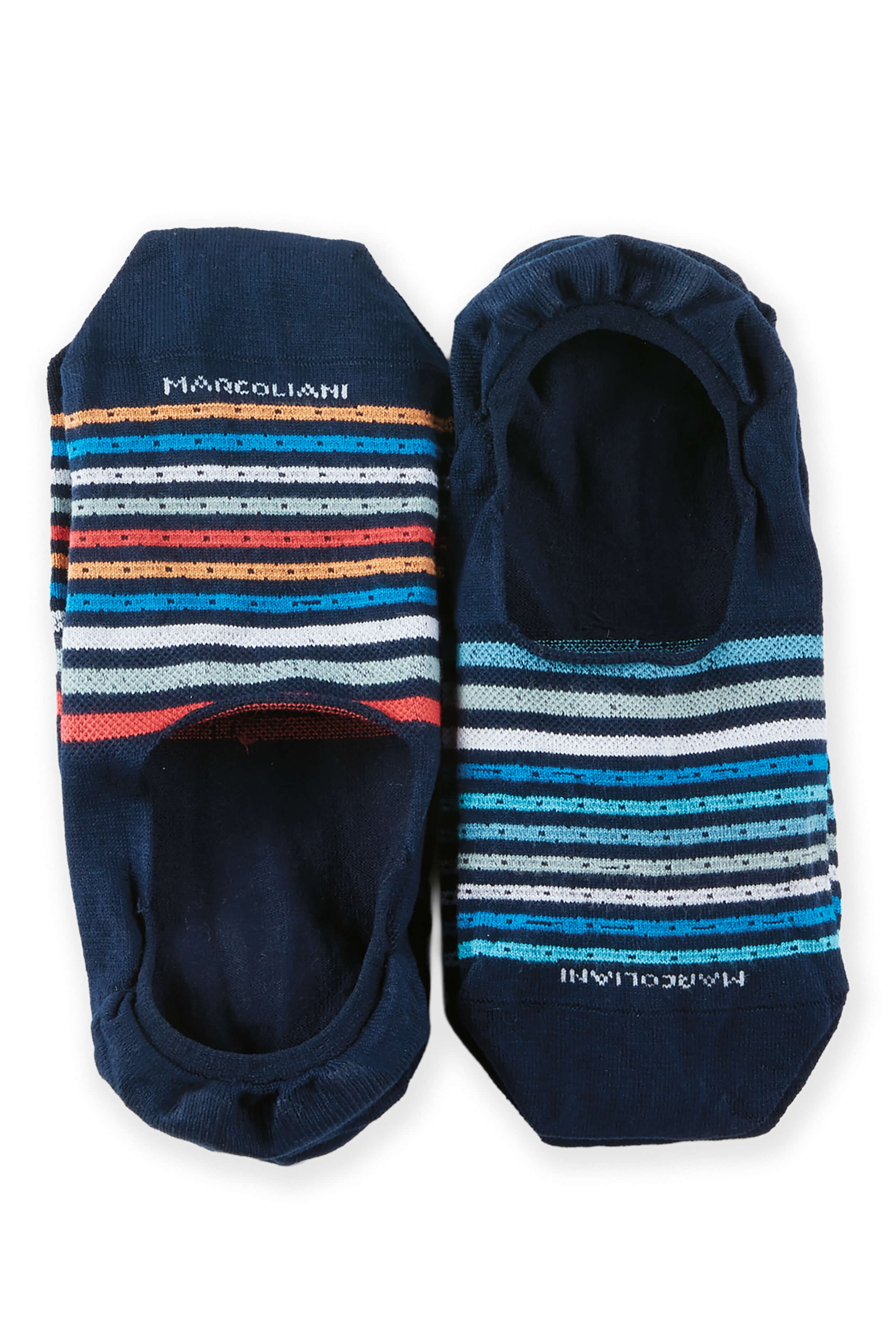 Marcoliani Stripe and Pin No Show Sneaker Sock