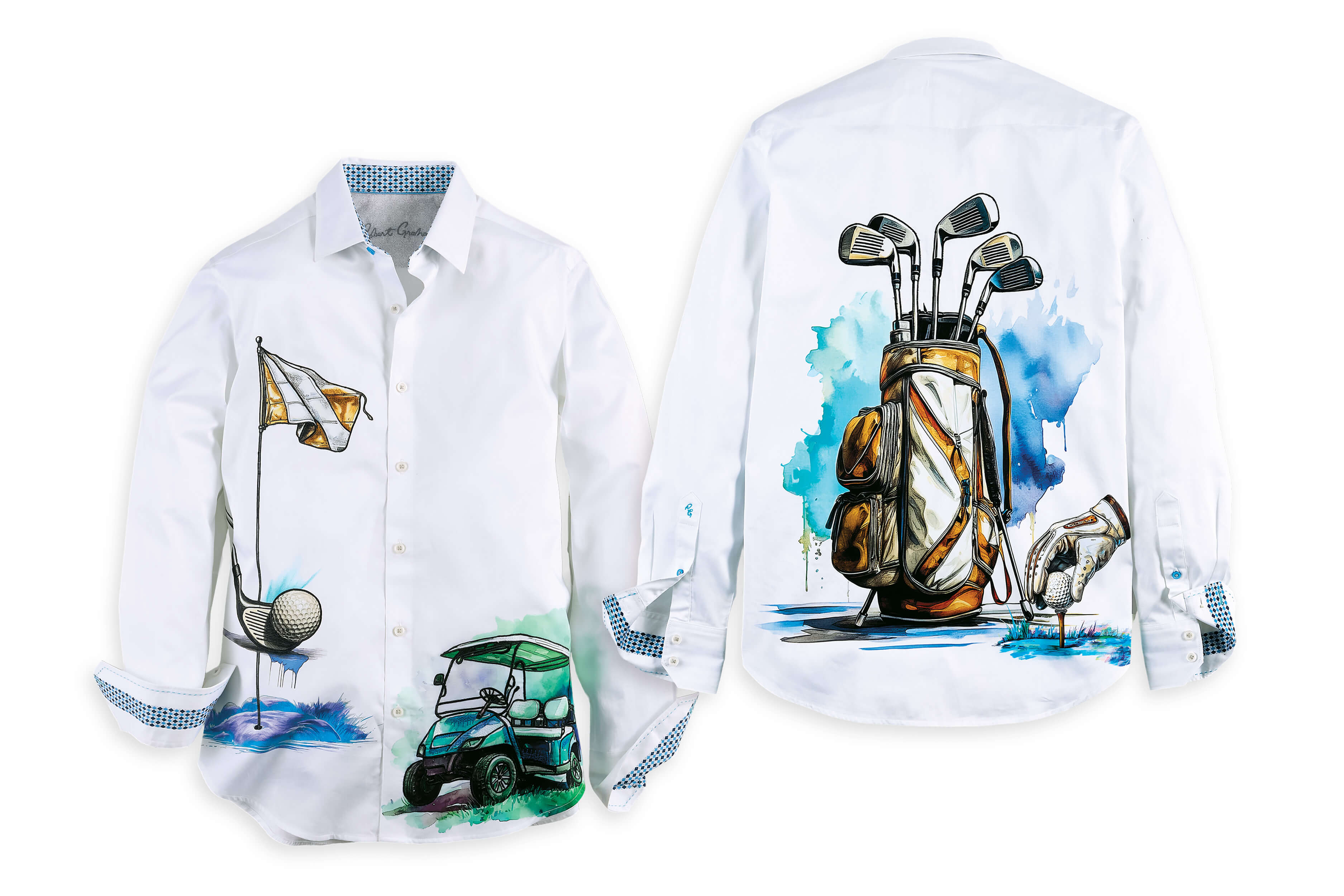 Robert Graham Long Sleeve Genesis Golf Motif Embroidered Shirt - Image 2