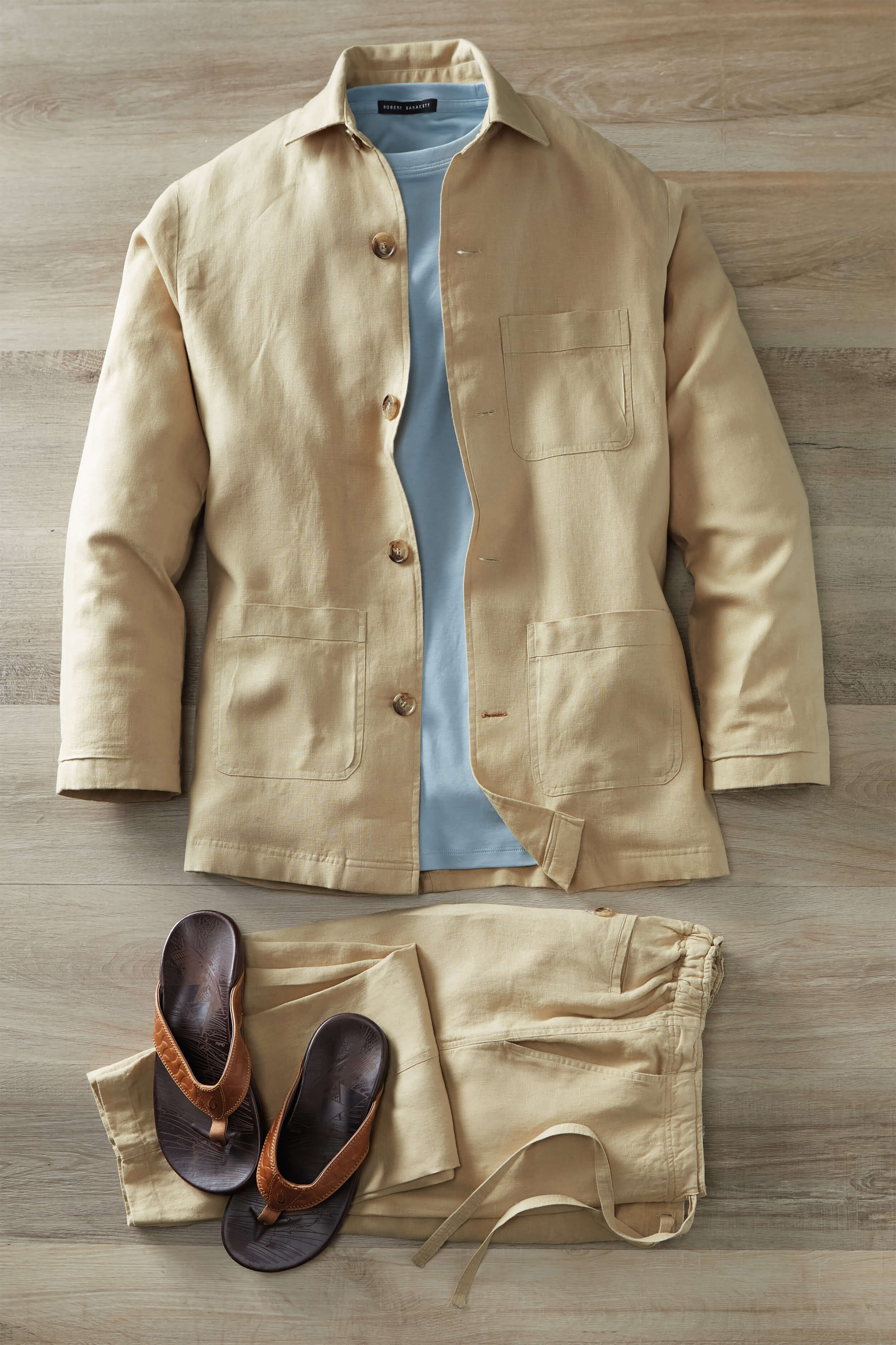Patrick James Solid Linen Shirt Jacket - Image 2